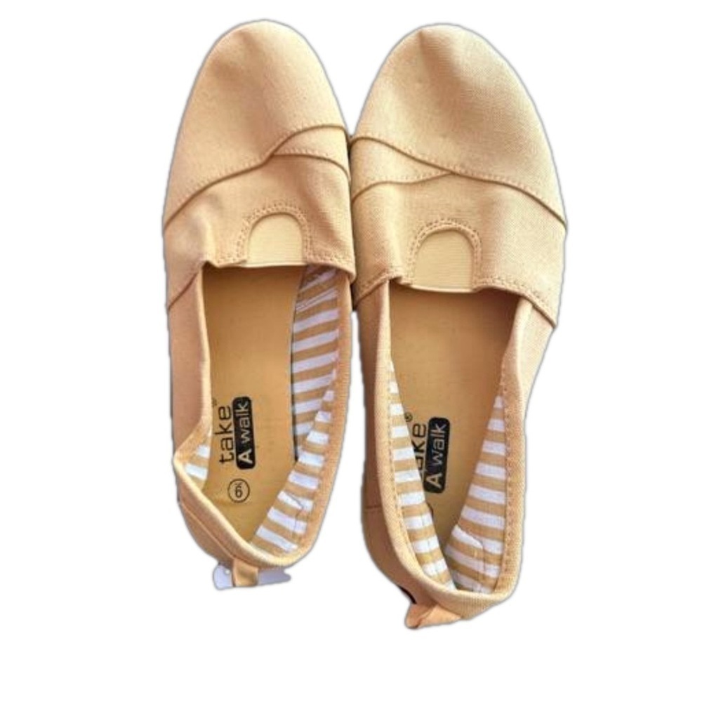 Take a Walk Espadrille Loafers Mustard Canvas Slip on Flat Shoes